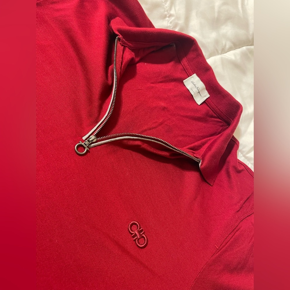 Salvatore Ferragamo Red Polo